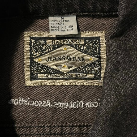 VTG Demin Jean Trucker Jacket Embroidered Rips Bikers Against Diabetes Size M - Picture 5 of 9